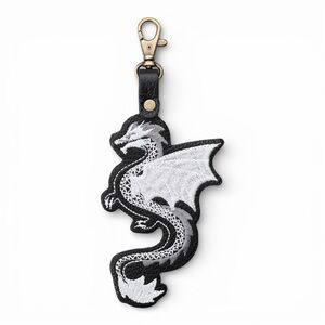 PORTLAND LEATHER Dragon Keychain Pebbled Black